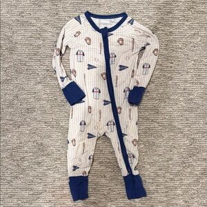 Kids Sports Theme Pajamas - Blue and Cream